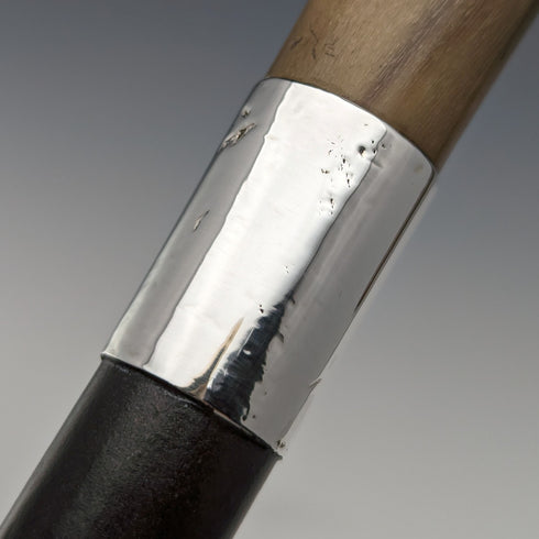 1932年 英国ヴィンテージ 紳士用ステッキ ホーンハンドル 純銀装飾 92cm K&S